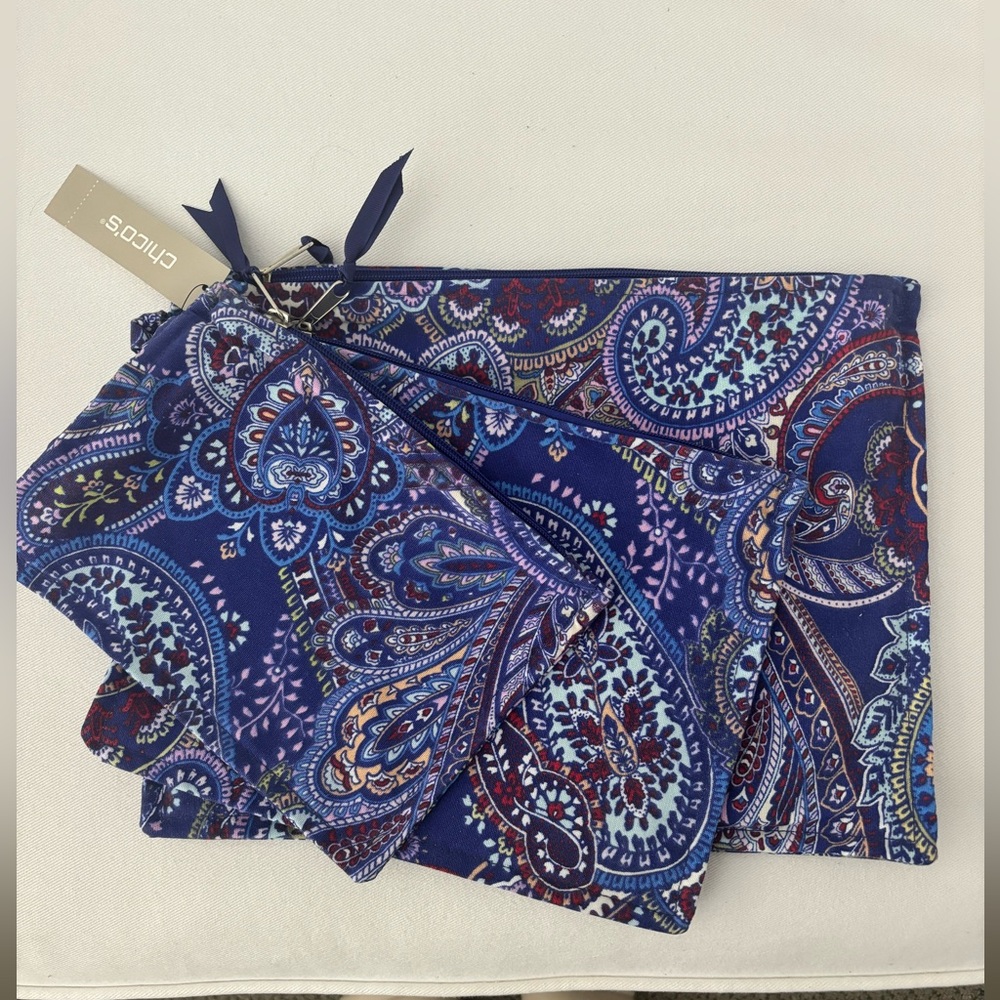 Set of 3 Chico’s zippered pouches